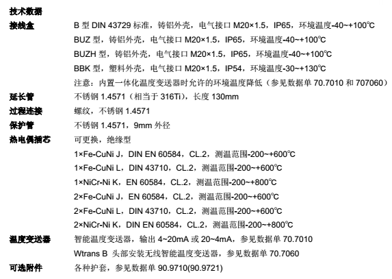  螺旋式熱電偶b型端子箱901020型技術規(guī)格